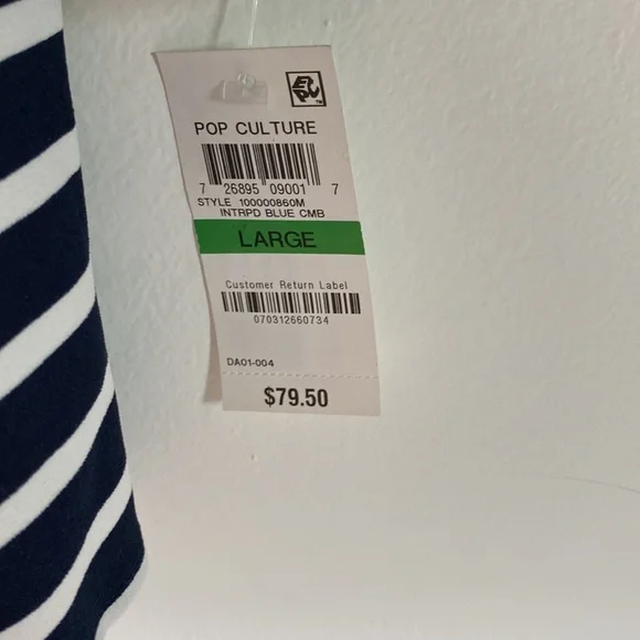 Charter Club | Striped bell sleeve Top - Picture 4 of 16